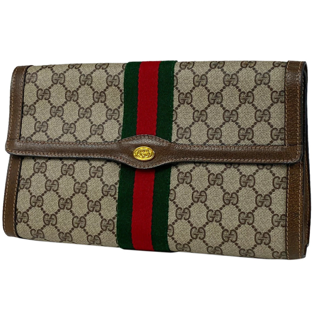 Gucci GG clutch bag Shoulder Sherry canvas brown green red